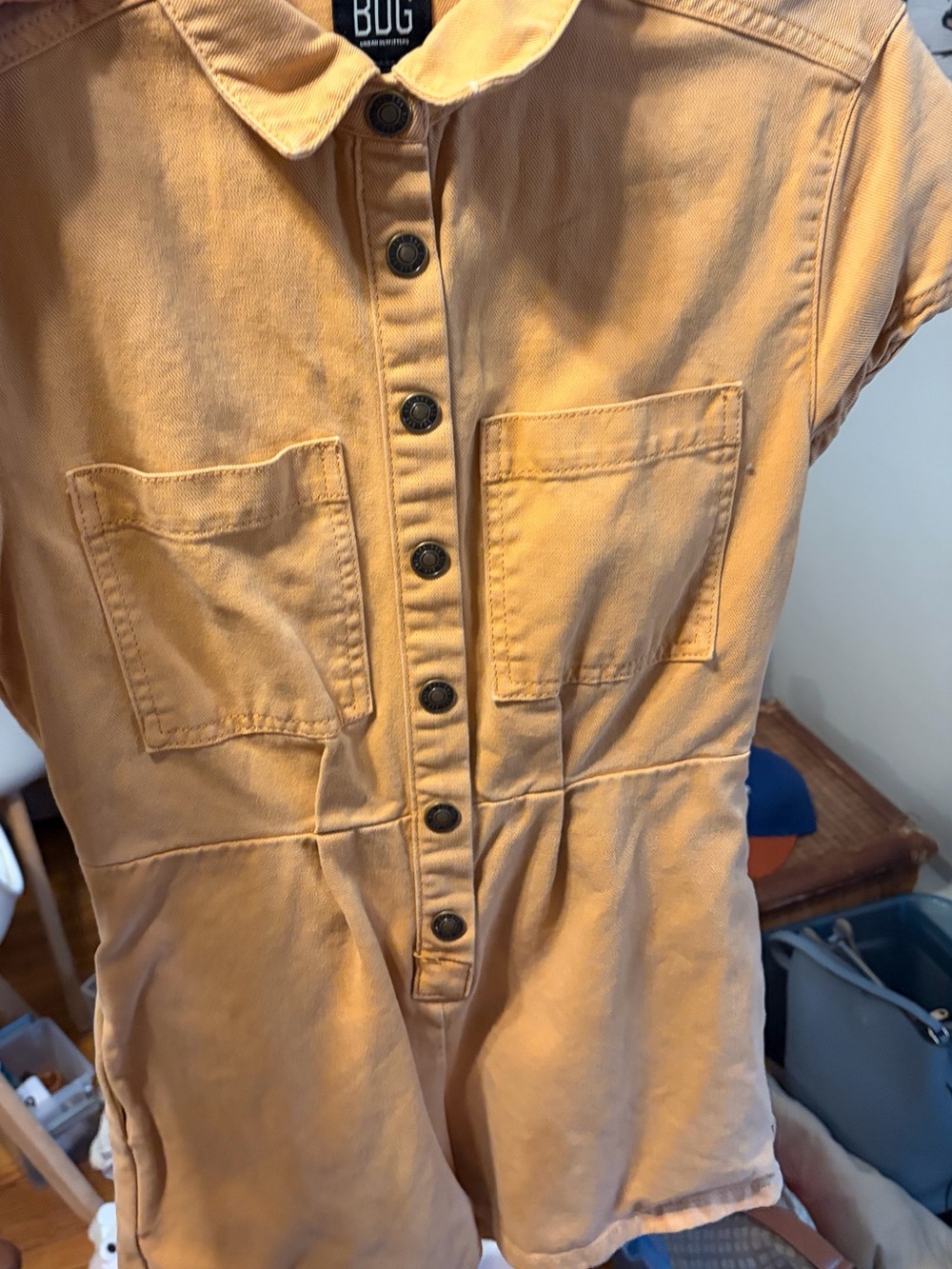 BDG Urban Outfitters Denim Utility Romper / Jumpsuit, Size XS, NWOT, $95 MSRP - Picture 9 of 11